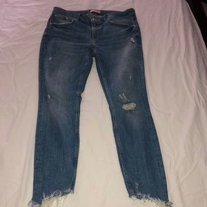 Blue denim jeans